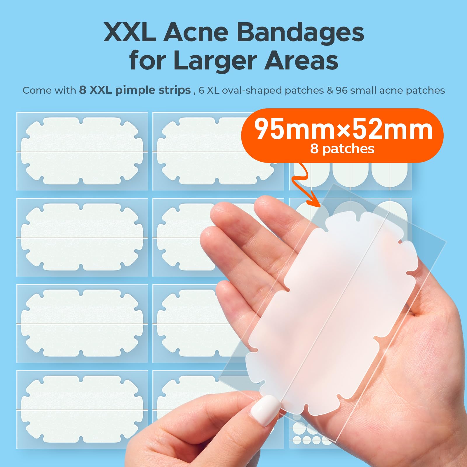 TKTK XXL body patch on the chest for targeted blemish care and flat appearance.