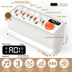 TMEHM eight-sound library view presents varied nature sounds for personalization