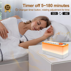 TMEHM timer view shows 5 to 180 minute auto-off for easy sleep sessions