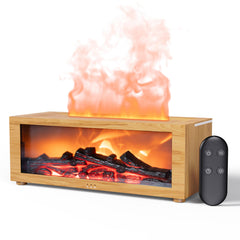 TMEHM Fireplace Flame Diffuser front view with 7-color ambient flame