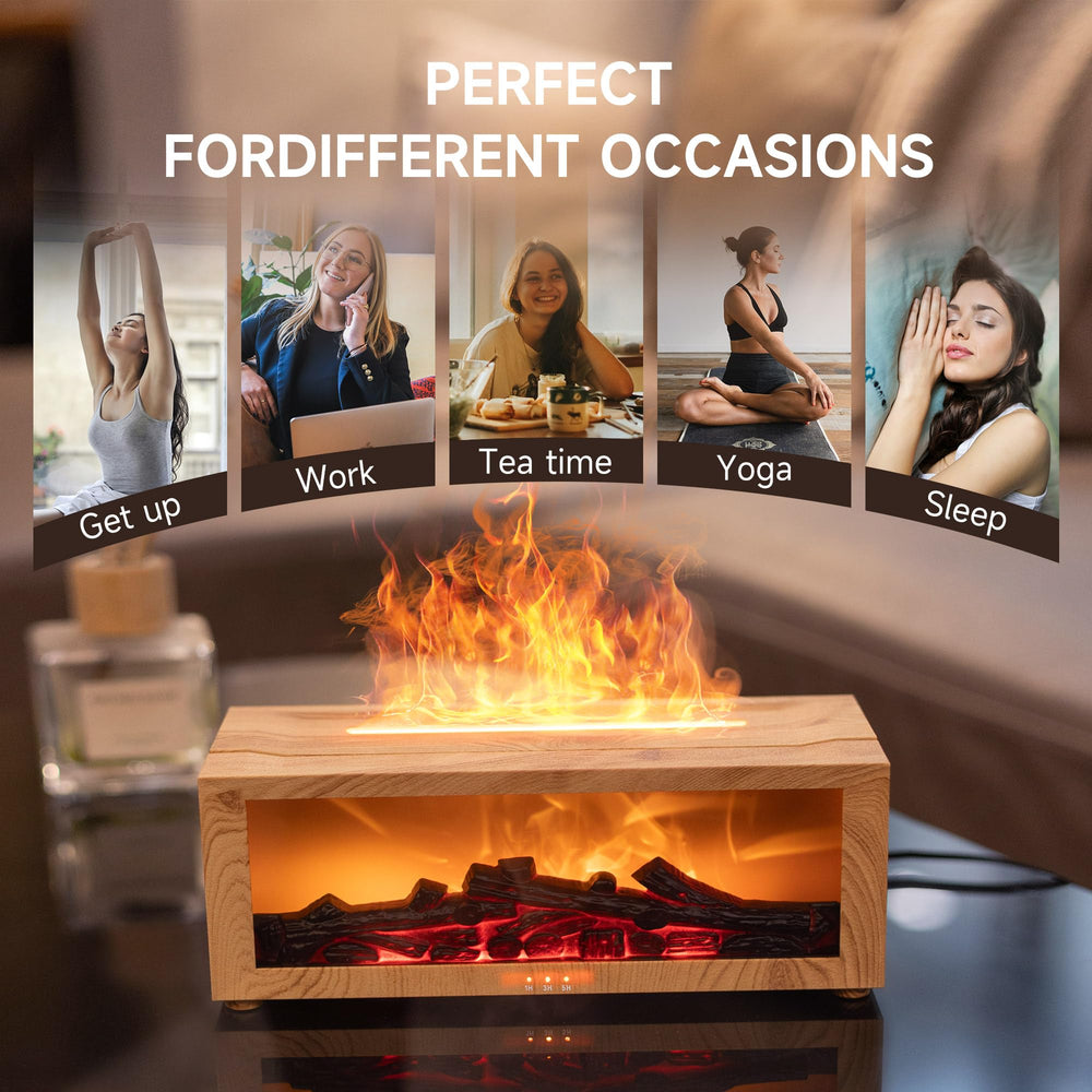 Diffuser on a bedside table in a cozy bedroom