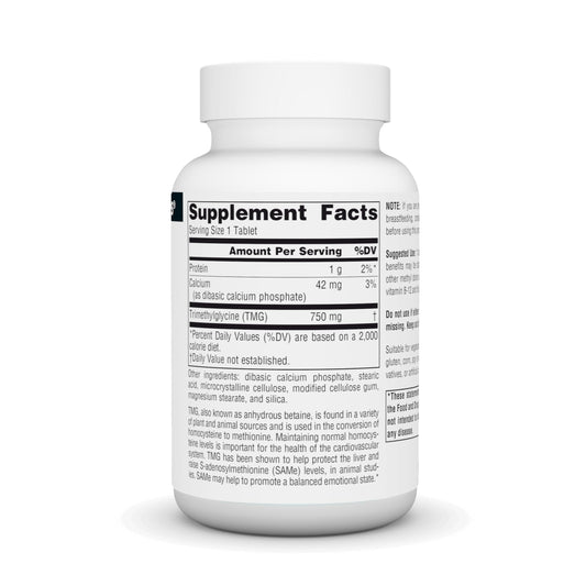 TMG 750mg 60-tablets bottle front
