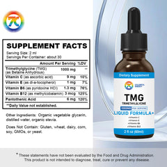 Dropper showing a 1 ml dose of TMG liquid drops