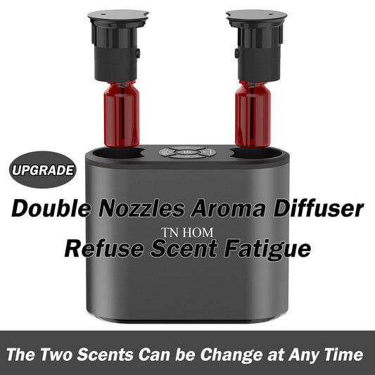 TN HOM dual nozzles diffuser with two bottles enables easy scent switching.