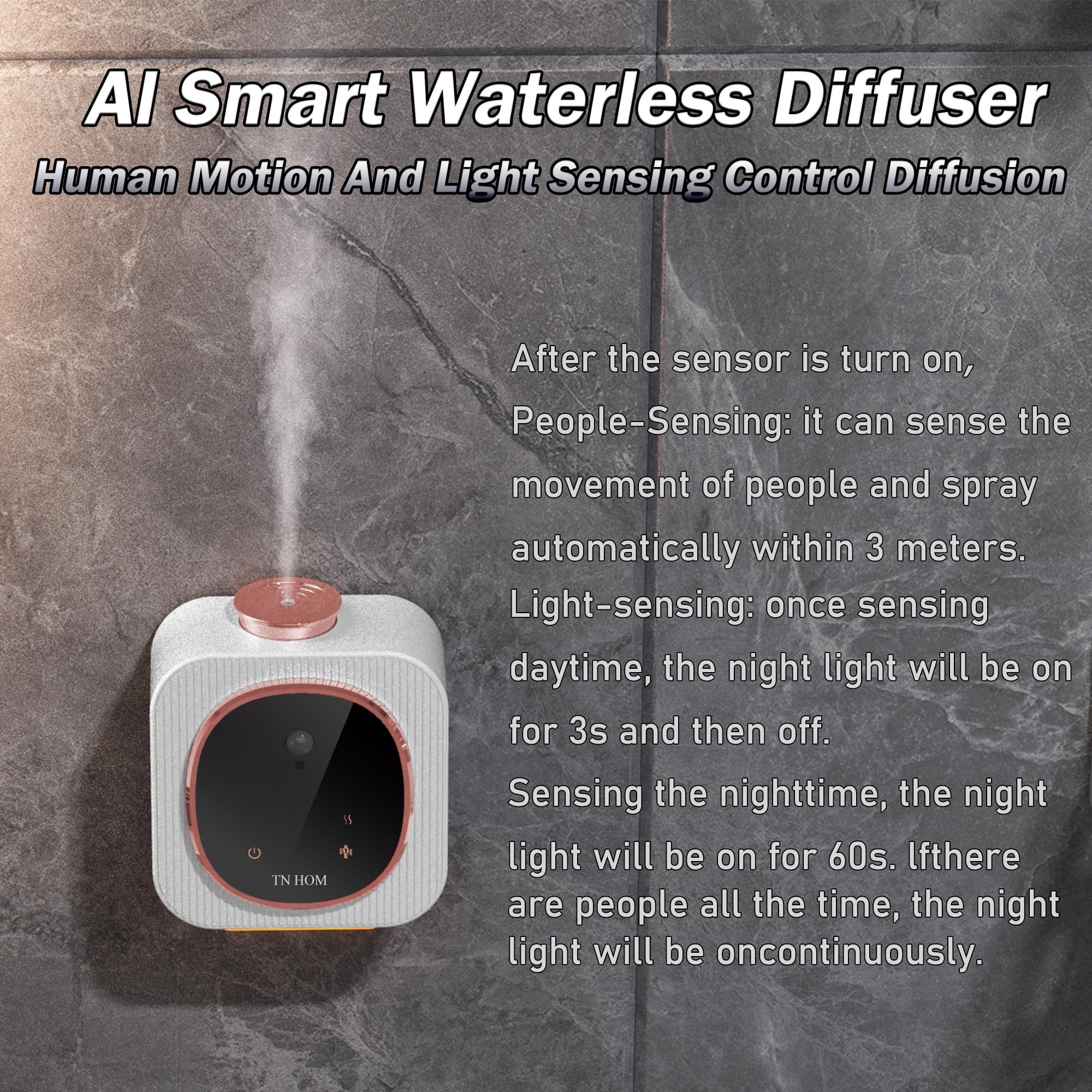 TN HOM Waterless Diffuser battery life highlights extended fragrance sessions without wires.