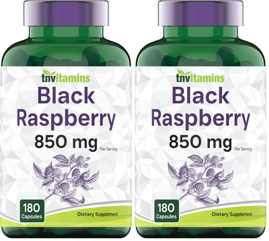 TNVitamins Black Raspberry Capsules bottle front view - 850mg per serving