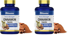 TNVitamins Cinnamon Capsules 4000 mg per capsule – 180 capsules per bottle (Pack of 2)