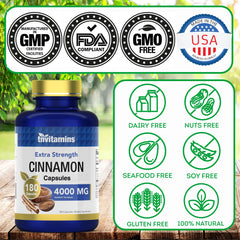 Non-GMO, gluten-free cinnamon capsules
