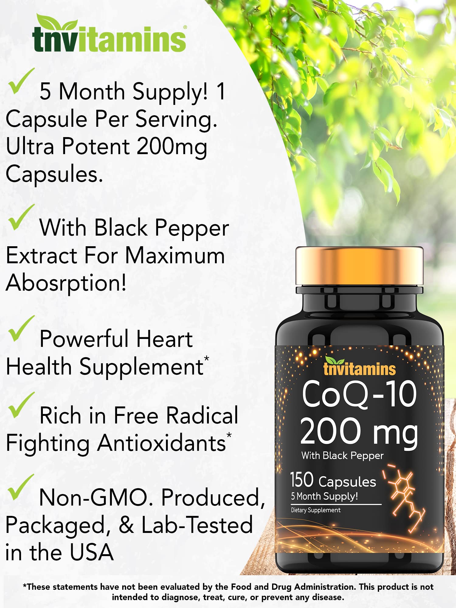 Rapid-release CoQ10 capsules with Black Pepper