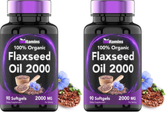 Hero image of tnvitamins Organic Flaxseed Oil Softgels: 2000 mg per serving, 90 softgels, pack of 2