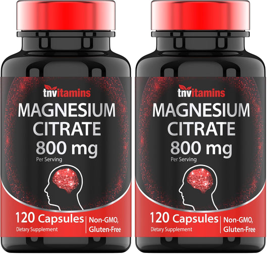 TNVitamins Magnesium Citrate 800mg bottle - front view