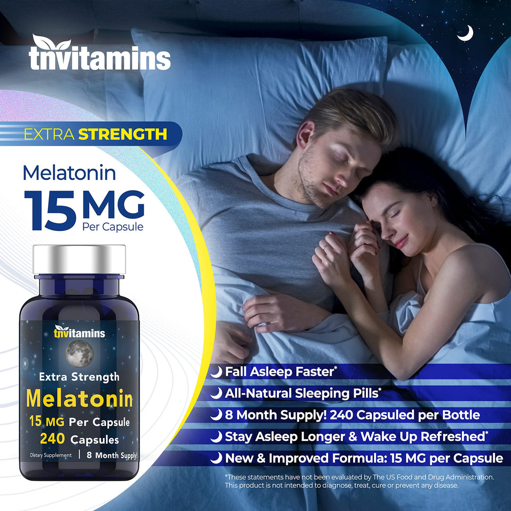 tnvitamins Melatonin nightstand scene for easy nightly use.