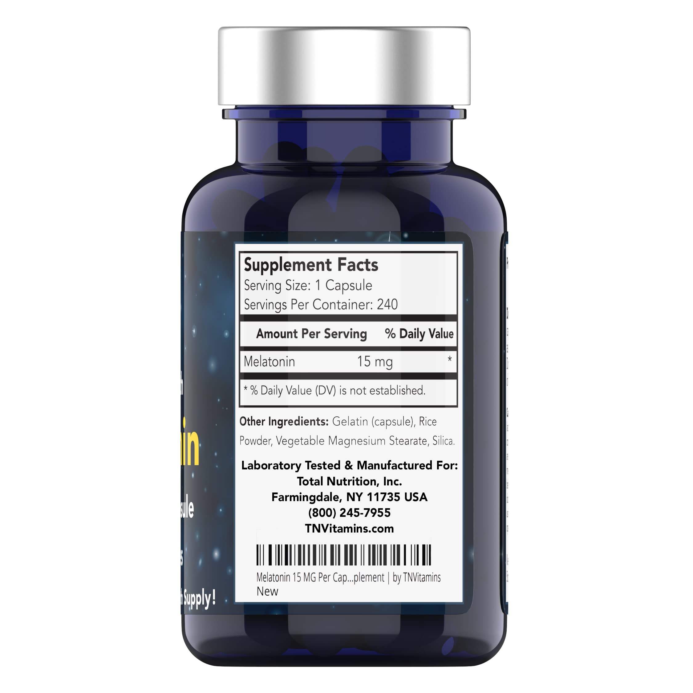 tnvitamins Melatonin packaging highlights extra-strength sleep support.