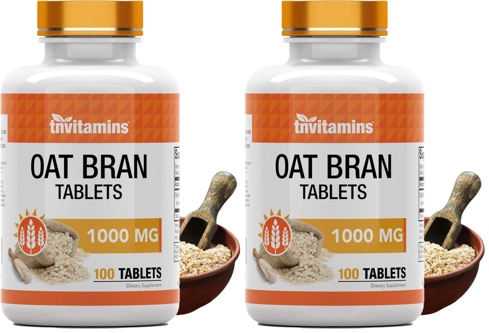 tnvitamins Oat Bran Tablets – 1,000 mg per tablet, 100-count pack, front view
