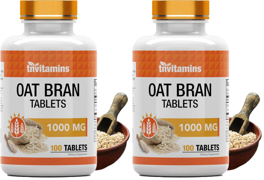 tnvitamins Oat Bran Tablets – 1,000 mg per tablet, 100-count pack, front view