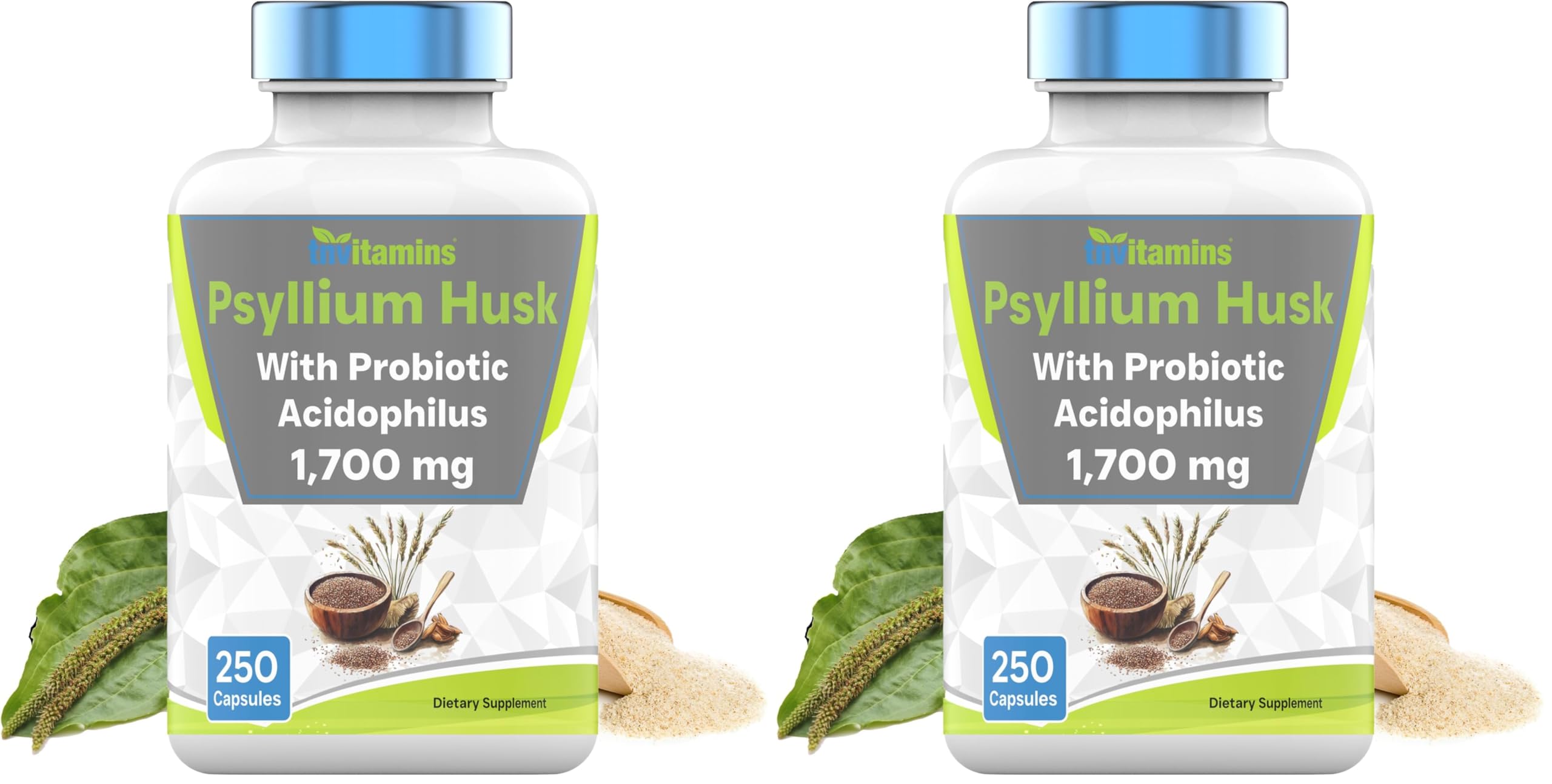 TNVitamins Psyllium Husk Capsules bottle labeled 1700 mg per capsule