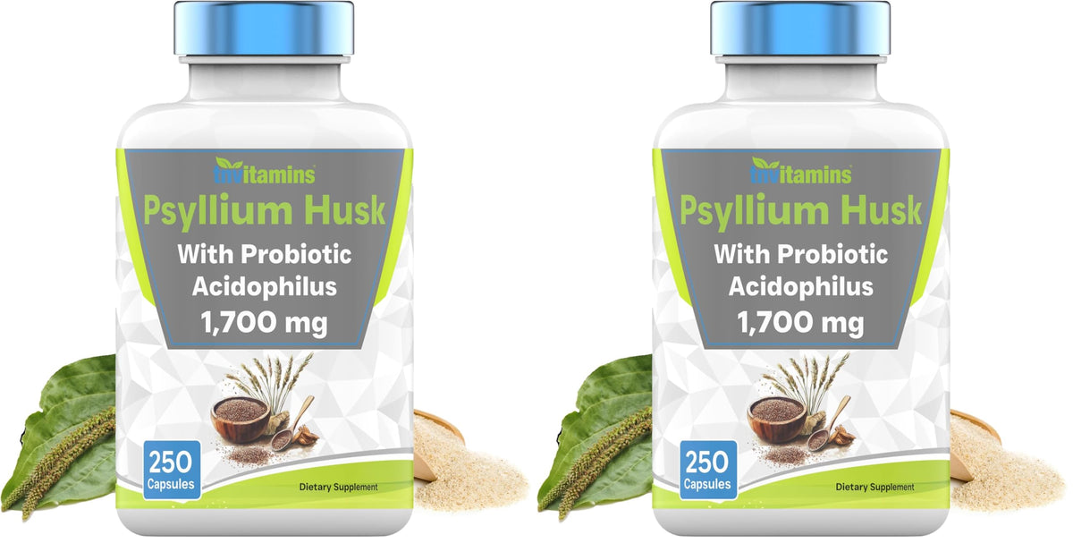 TNVitamins Psyllium Husk Capsules bottle labeled 1700 mg per capsule