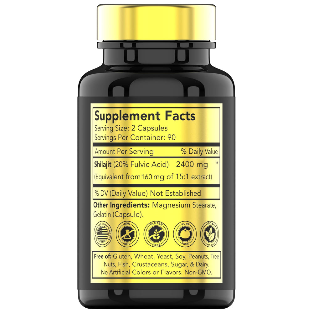 Shilajit capsules close-up