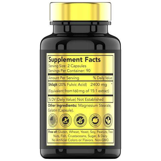 Shilajit capsules close-up