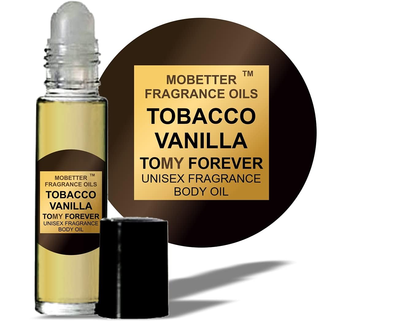 Tobacco Vanilla unisex body oil bottle with 10ml roll-on