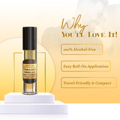 Roll-on applicator tip of tobacco vanilla fragrance oil