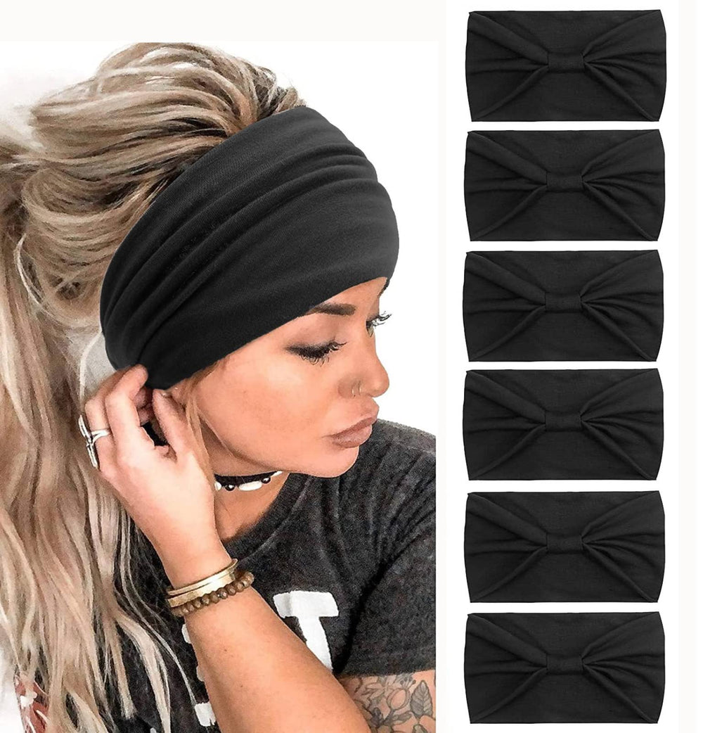 Tobeffect black African wide knotted headband close-up showing soft cotton fabric.