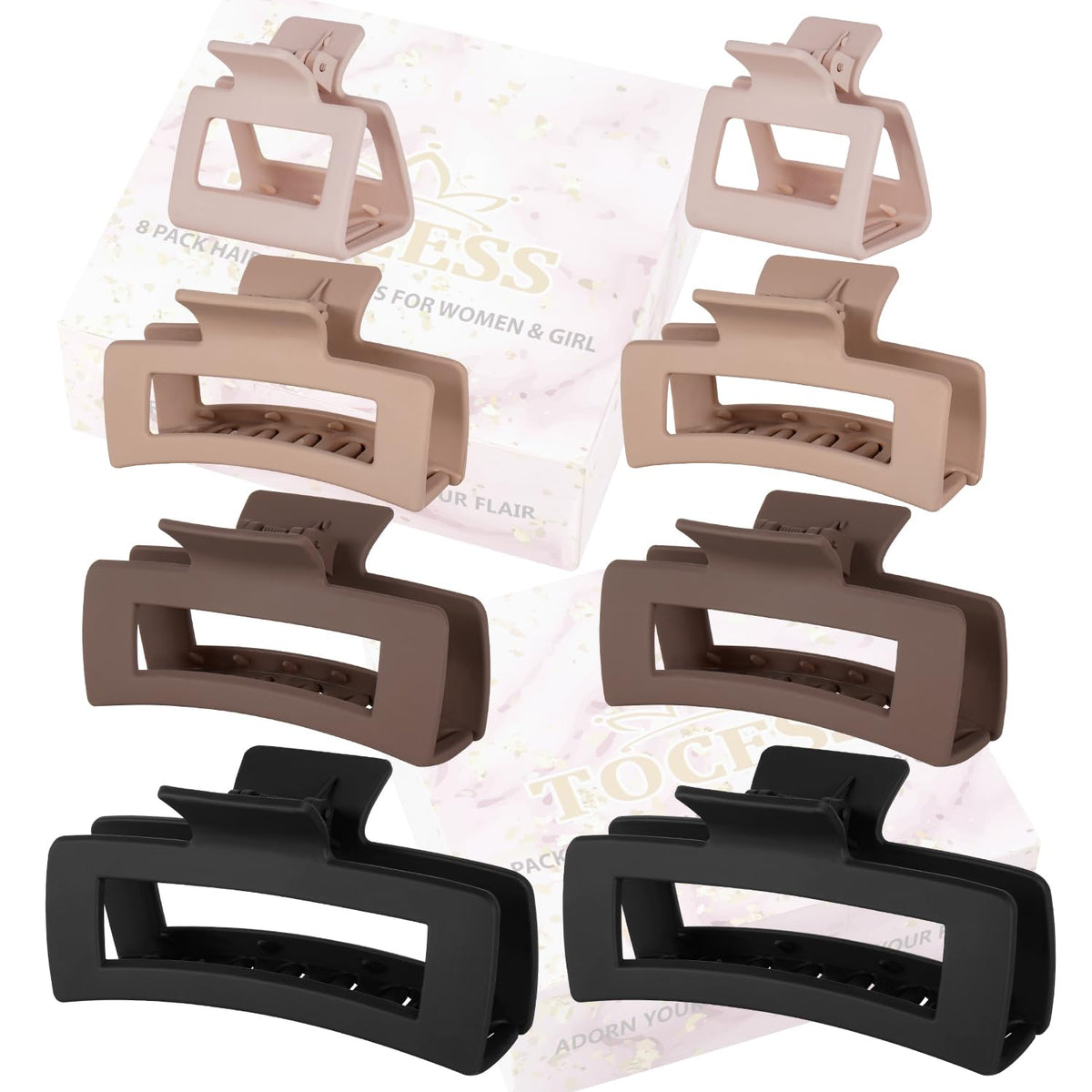 TOCESS hair claw clip small secure snag-free hold for thin hair