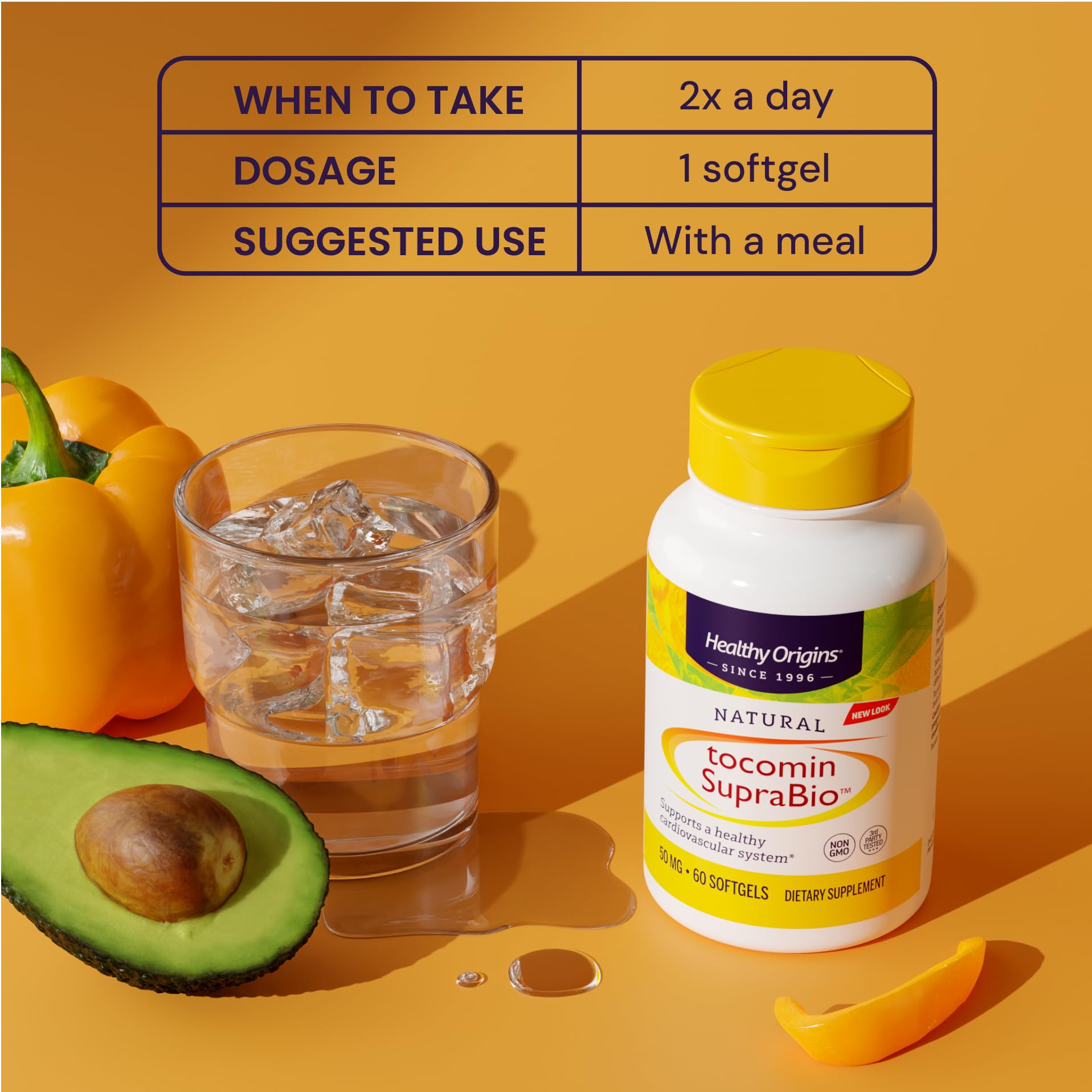 Supplement facts panel highlighting 50 mg per serving