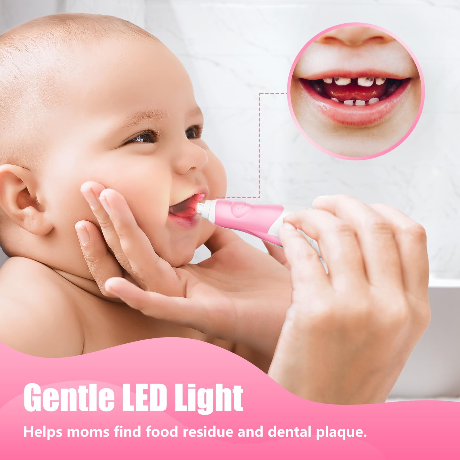 Includes four brush heads for toddler toothbrush