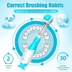 IPX7 waterproof toddler electric toothbrush with handle and cover