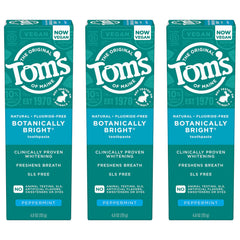 Front view of Tom’s of Maine Botanically Bright 3-pack toothpaste (4 oz each)