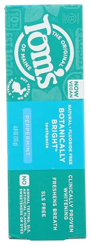 Front packaging of Toms of Maine Botanically Bright Peppermint toothpaste