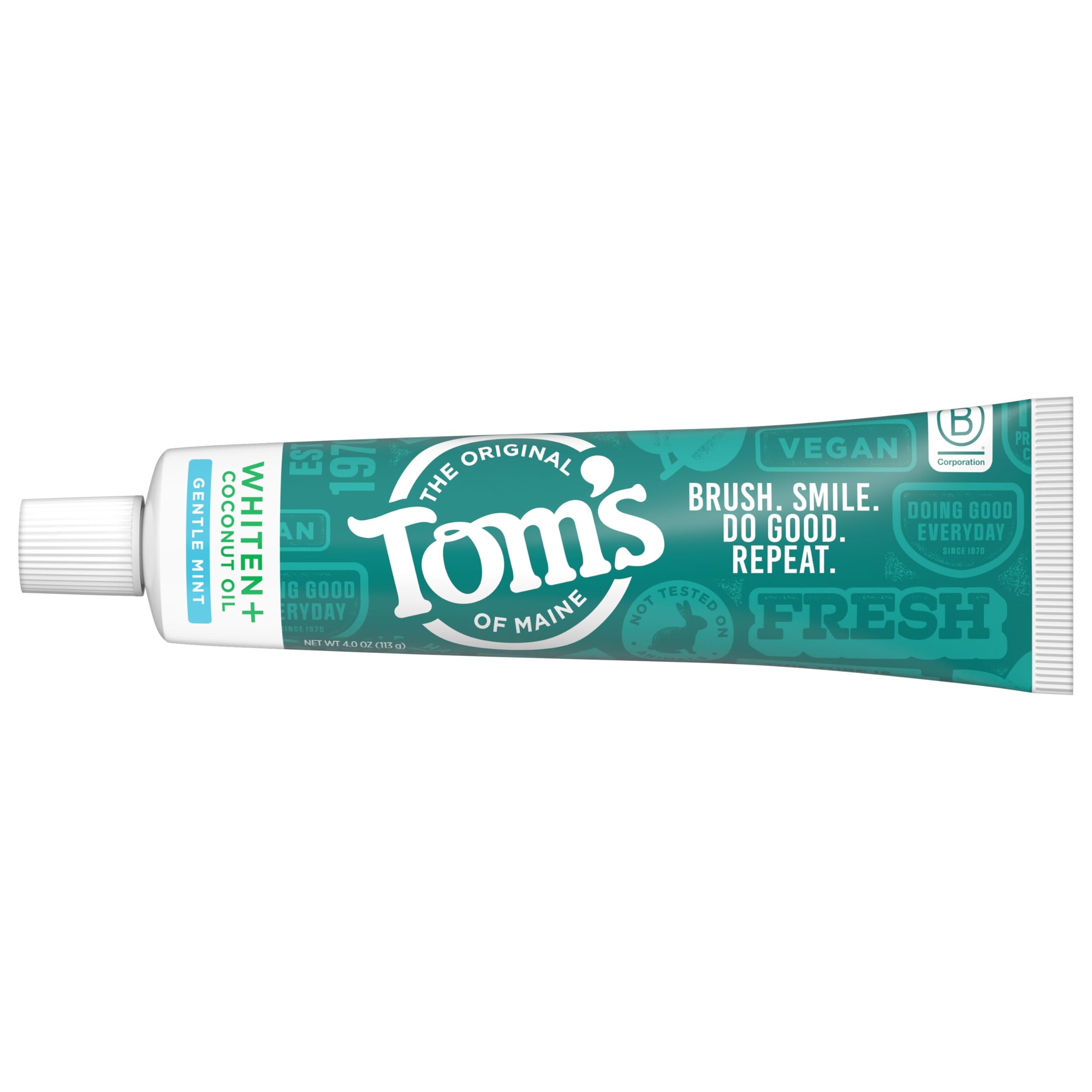Enamel-safe whitening claim on packaging