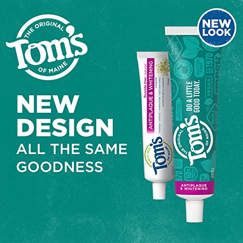Side view of Tom's of Maine Fluoride-Free Antiplaque & Whitening Toothpaste 2-pack fennel flavor