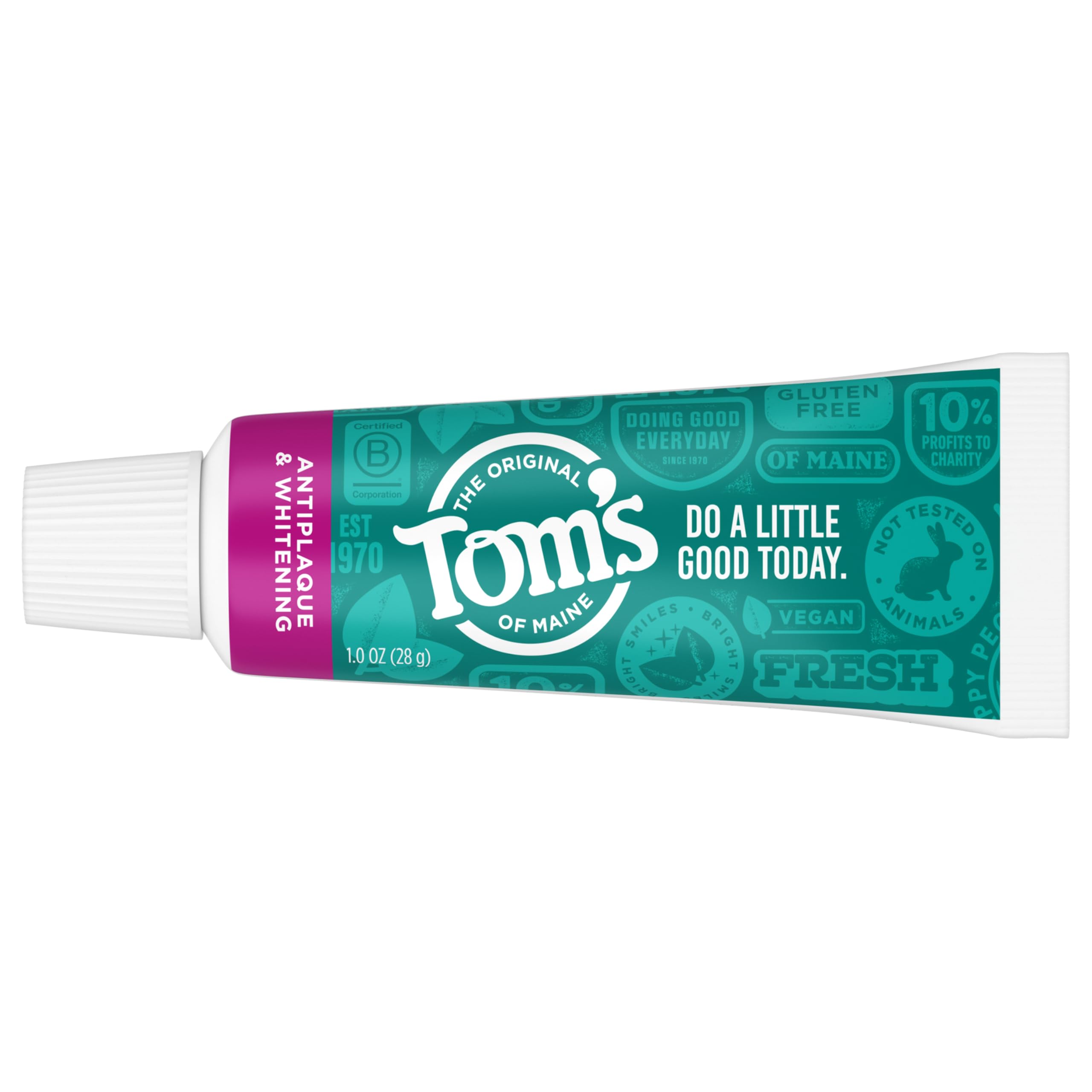 Tom's of Maine fluoride-free toothpaste, antiplaque formula, peppermint
