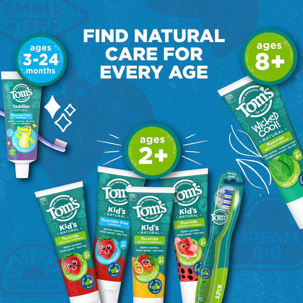 Tom's of Maine kids toothpaste Silly Strawberry 3-pack branding