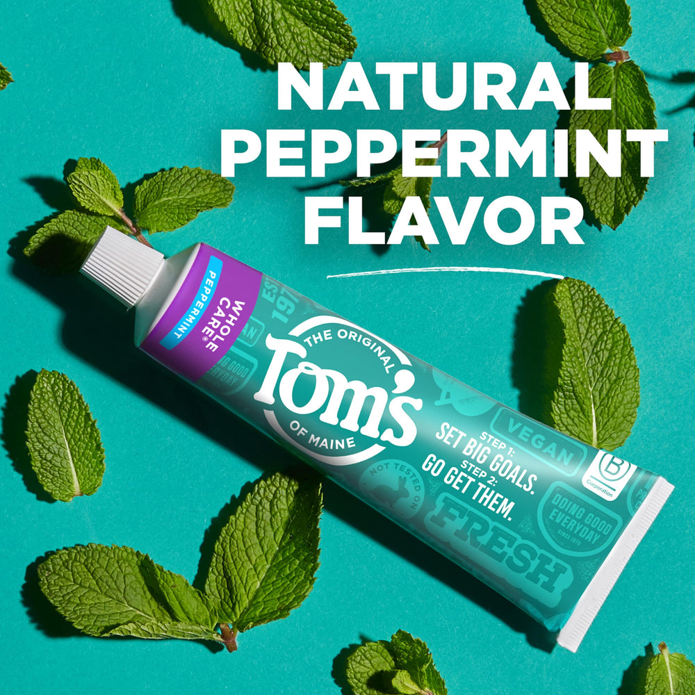 Natural ingredients label on Tom's of Maine toothpaste