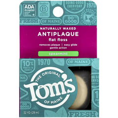 Hero image: Tom's of Maine Natural Waxed Antiplaque Flat Floss, Spearmint, Pack of 2