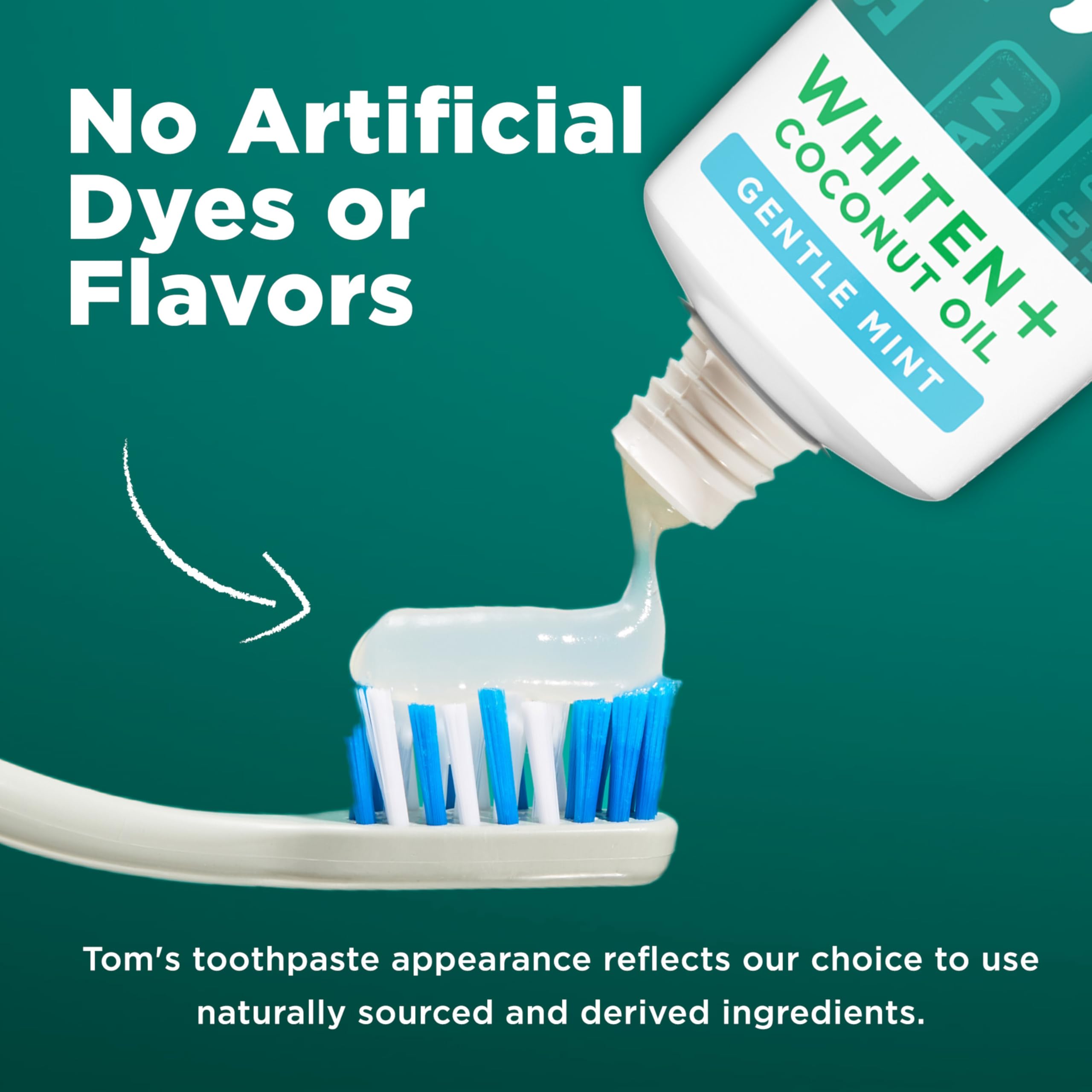 Close-up of toothpaste tube showing 4 oz size