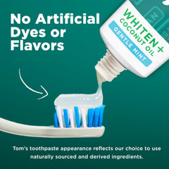 Close-up of toothpaste tube showing 4 oz size
