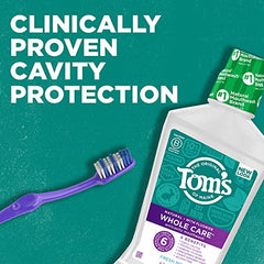Three 16-ounce bottles of Tom's of Maine Whole Care Mouthwash (pack of 3)