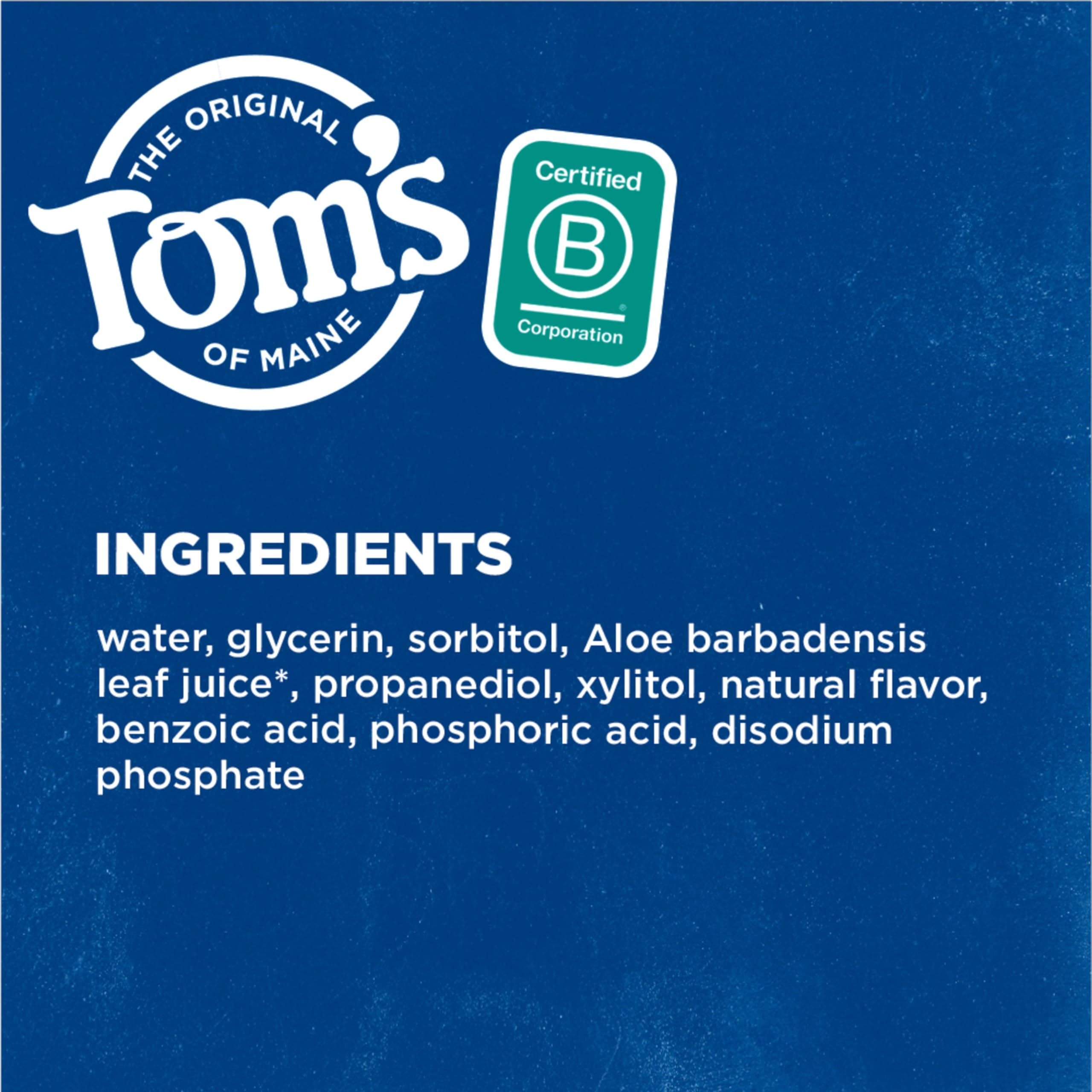 Tom's of Maine logo on Mouthwash label