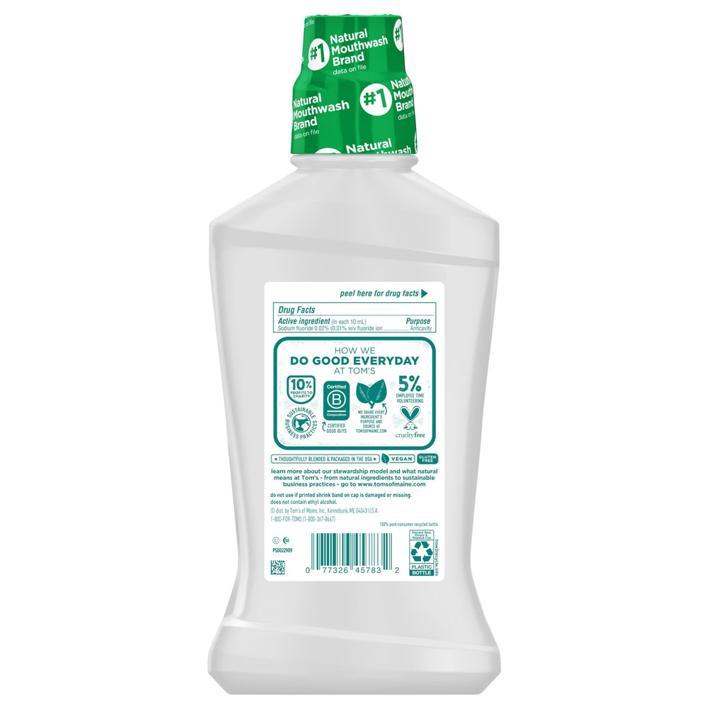 Product photography setup featuring Tom's of Maine Whole Care Mouthwash