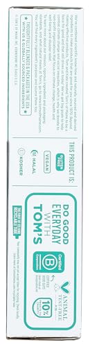 Label close-up of Tom's of Maine Whole Care toothpaste