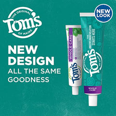 Back view of Tom's of Maine Whole Care Wintermint 3-pack with product details