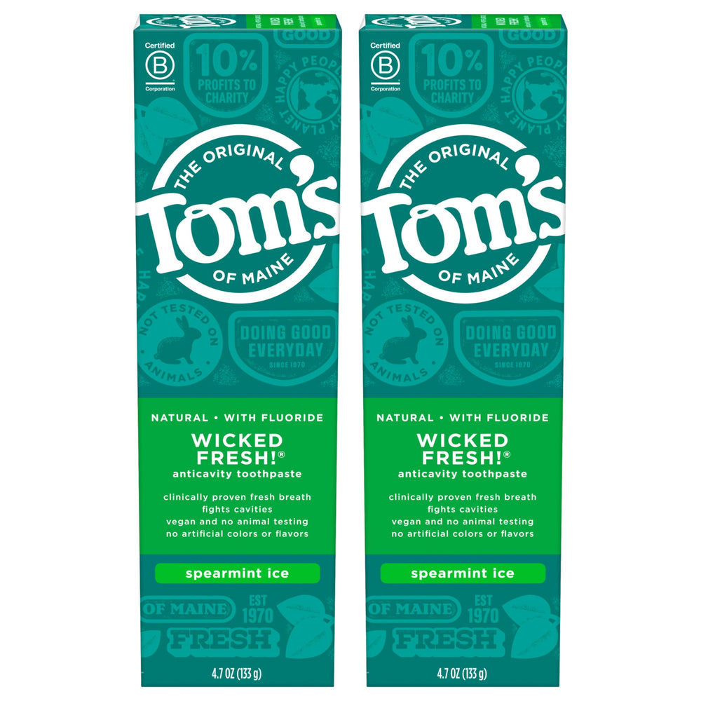 Tom's of Maine Wicked Fresh Spearmint toothpaste 4.7 oz 2-pack front view