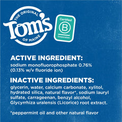 Cruelty-free not tested on animals Tom's of Maine Wicked Fresh toothpaste