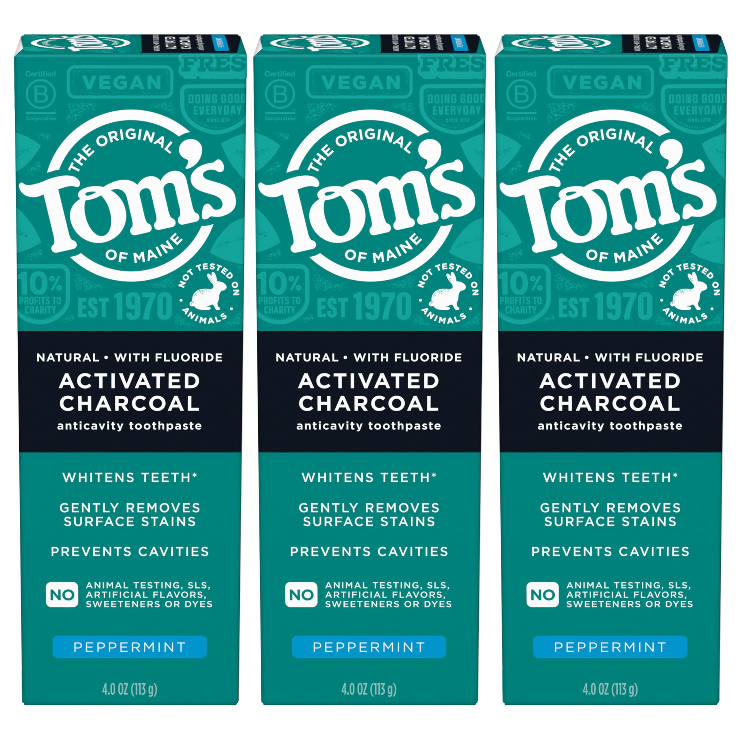 Blue recycling flag and recyclable toothpaste tube from Tom's of Maine 3-pack