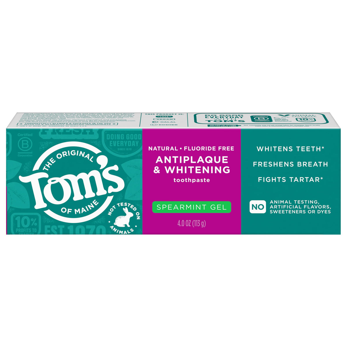 Tom's of Maine Whitening Spearmint Gel Toothpaste 4 oz
