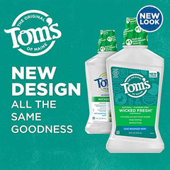 Tom's of Maine Wicked Fresh Natural Mouthwash bottle close-up